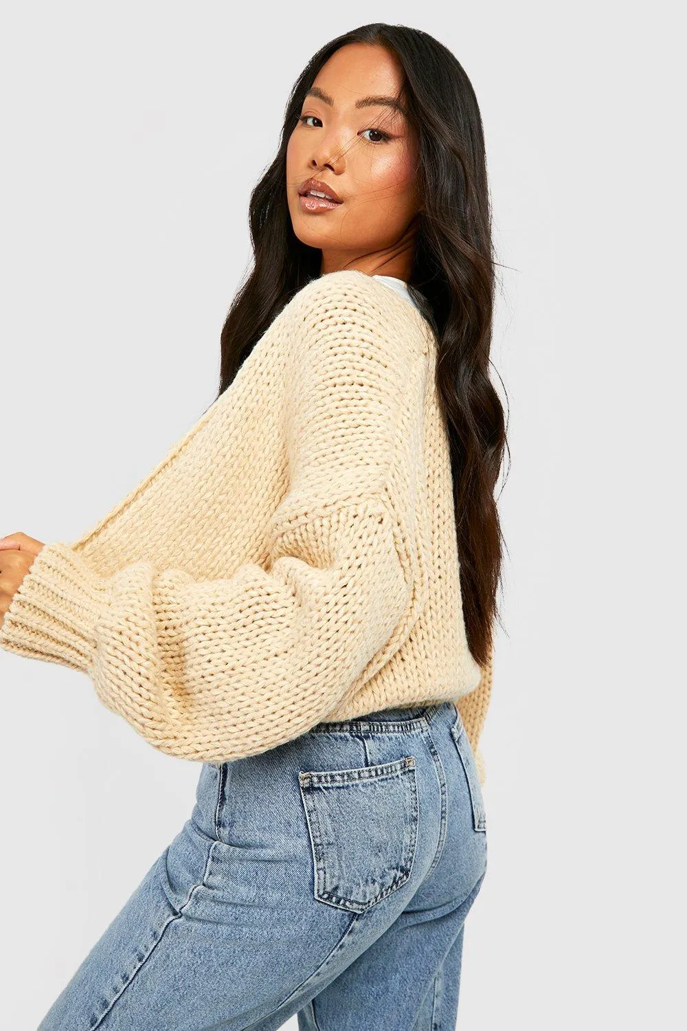 Petite Premium Chunky Knit Cardigan - Shop Jumpers & Cardigans at boohoo