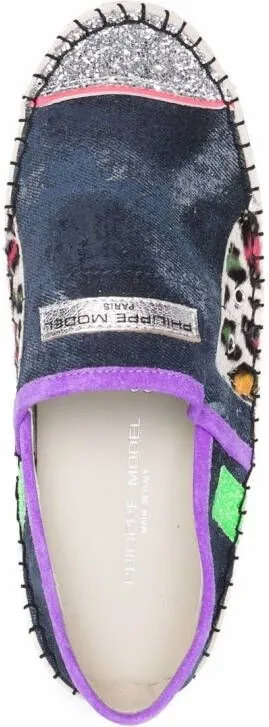 Philippe Model Paris Marseille slub-texture espadrilles Blue