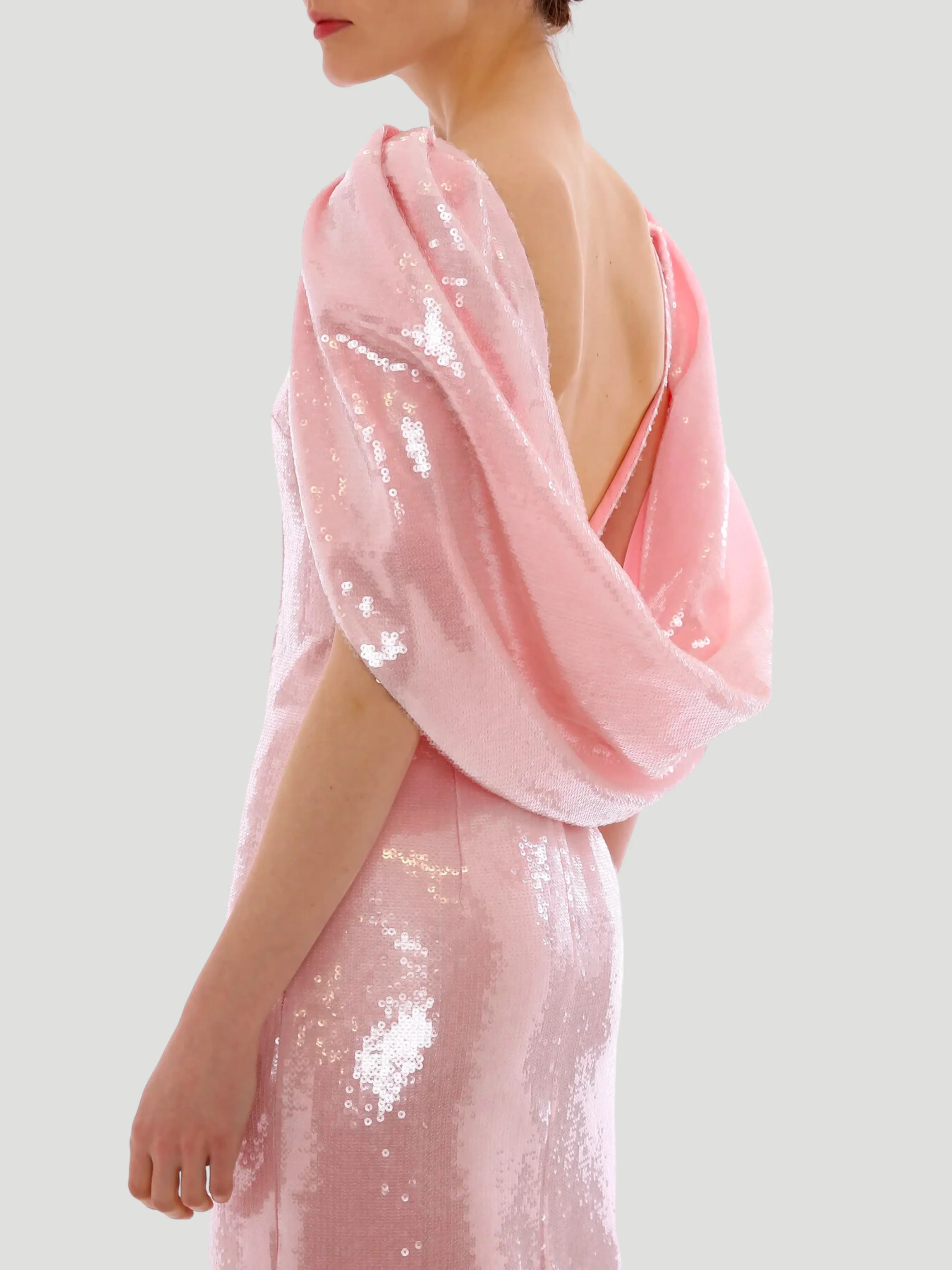 Sequin Shoulder Gown