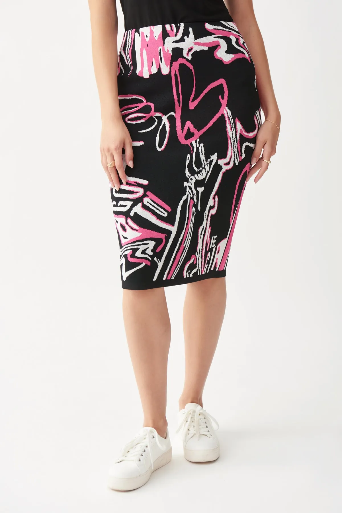 Pink Jacquard Knit Skirt