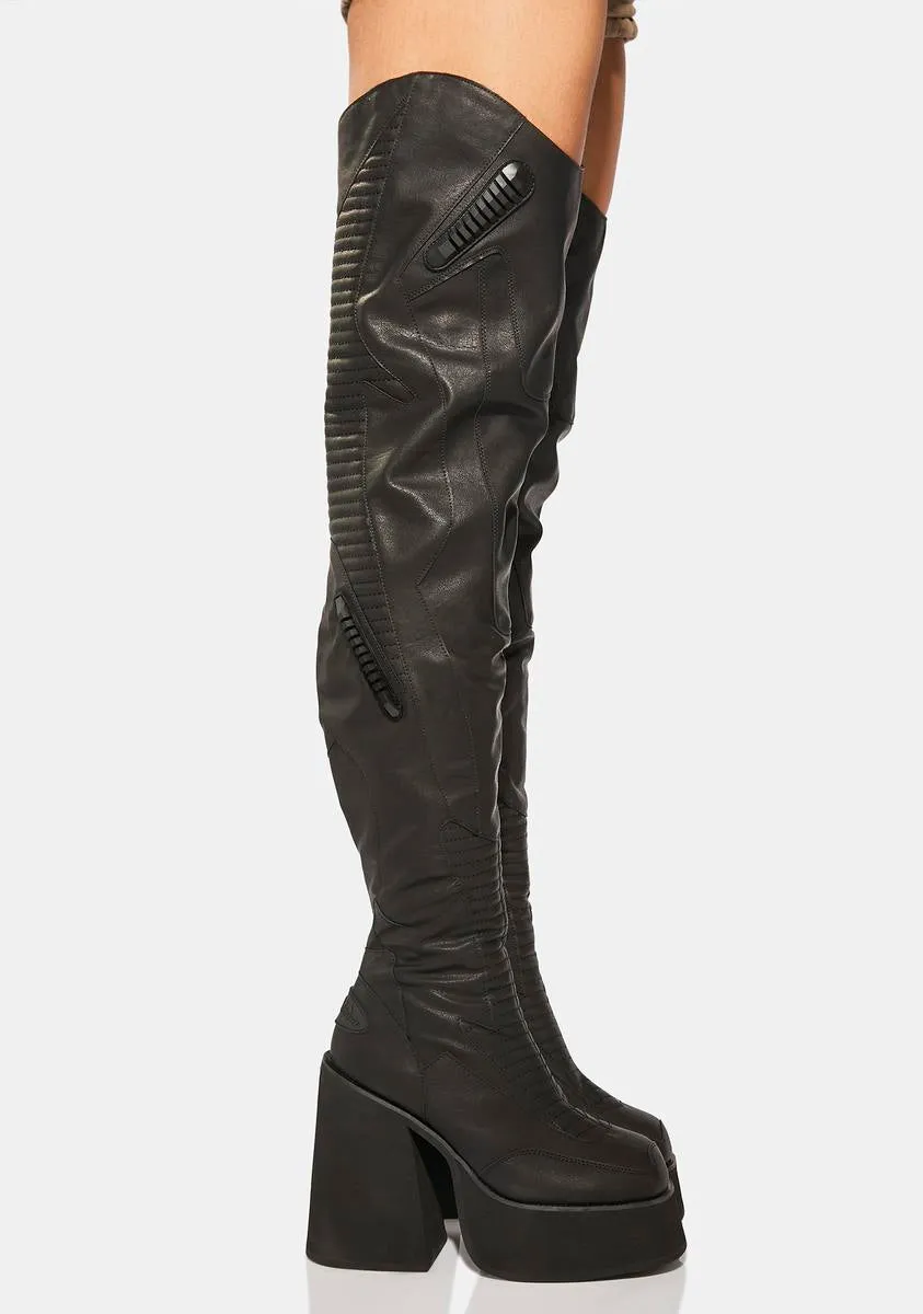 Plateau Over Knee Boots-