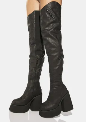 Plateau Over Knee Boots-