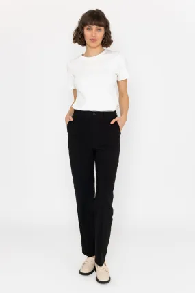 Pleat Front Bengaline Trousers in Black