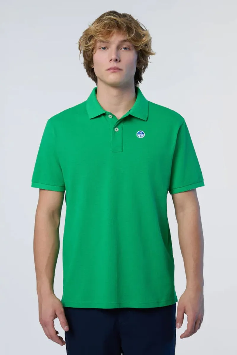 Polo con patch logo uomo Verde