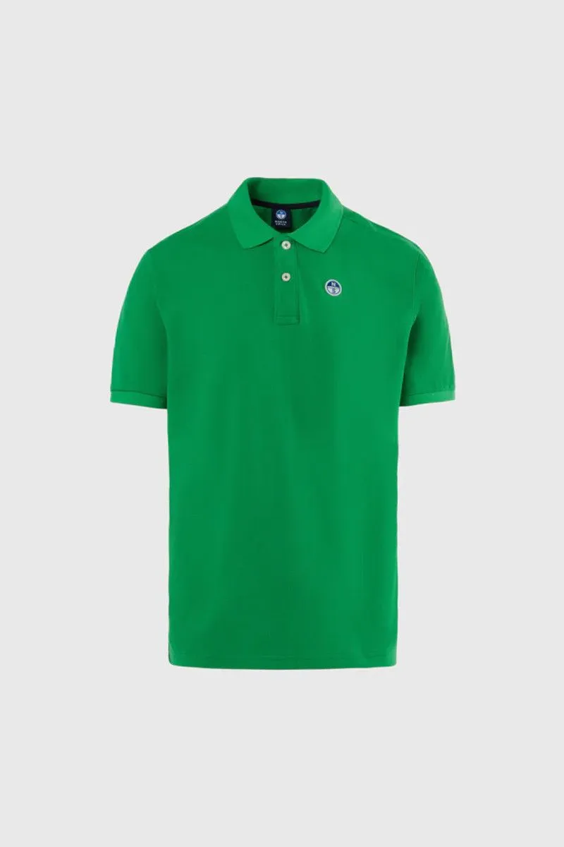 Polo con patch logo uomo Verde