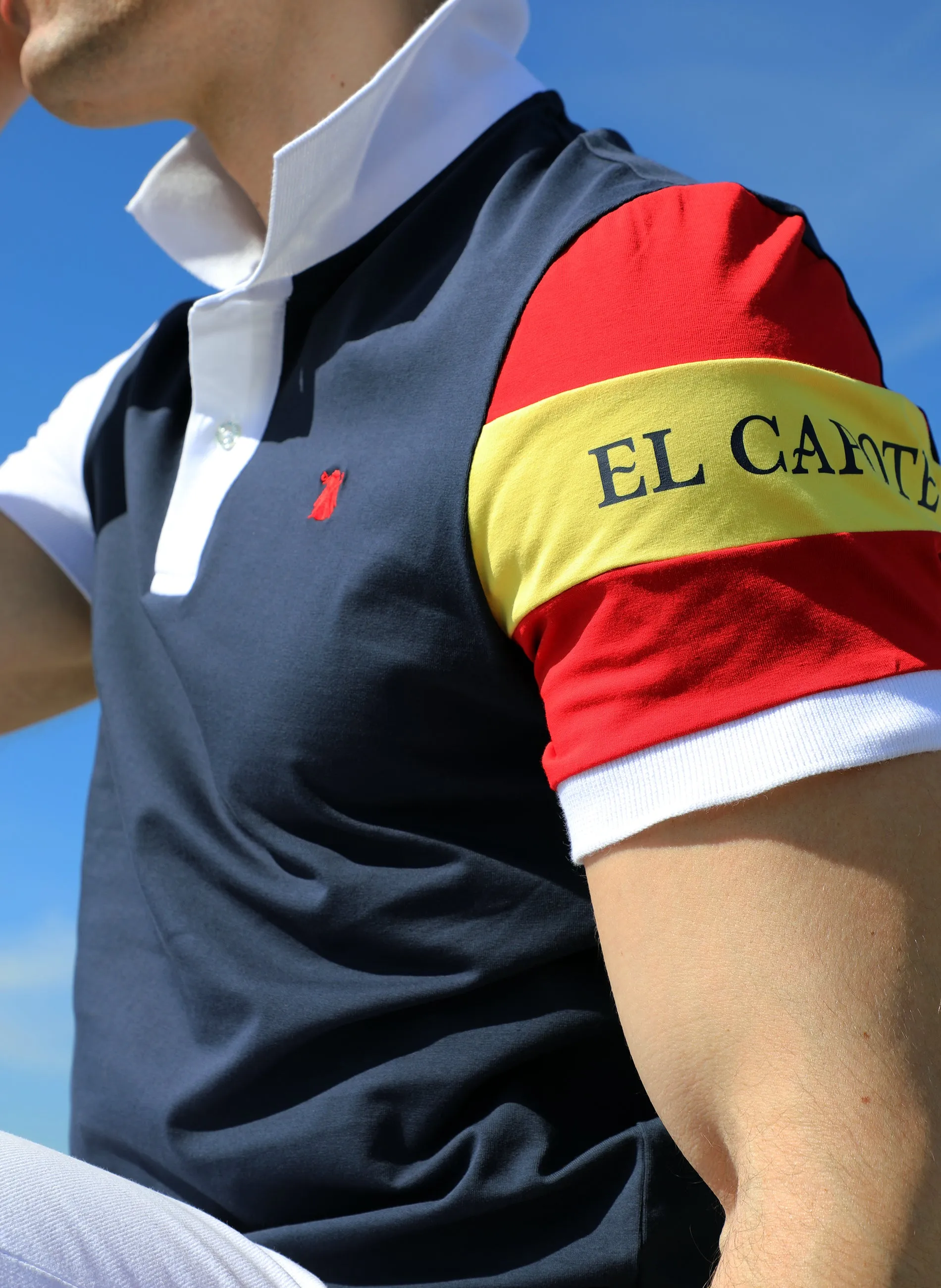 Blue Polo Shirt in Spanish Sleeve