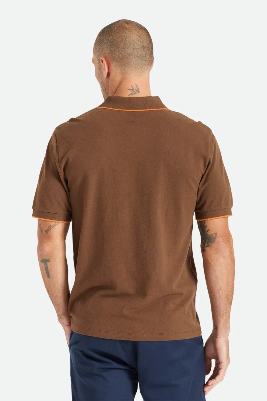 Proper S/S Polo Knit - Desert Palm/Burnt Orange