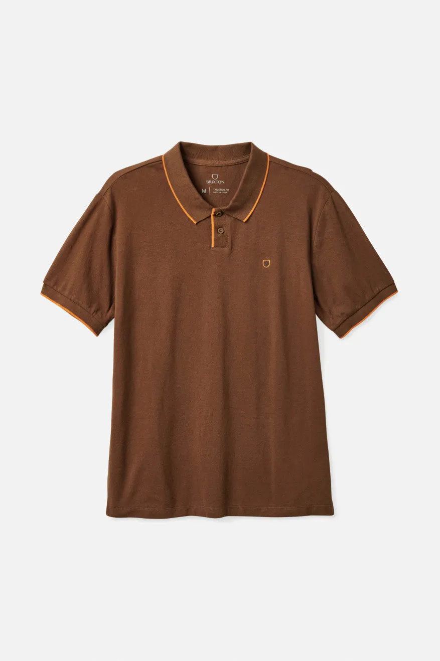 Proper S/S Polo Knit - Desert Palm/Burnt Orange