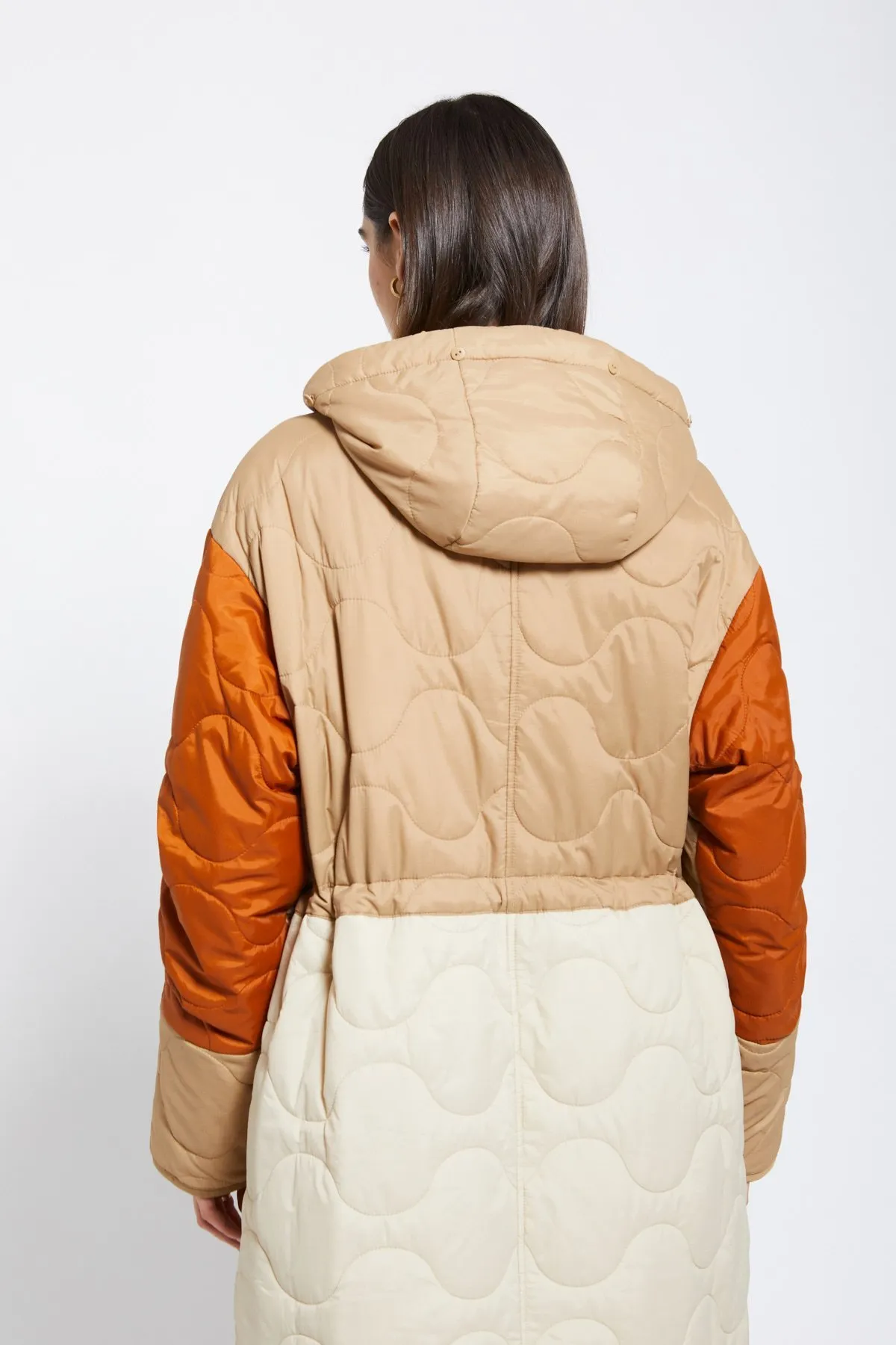 Puffer long jacket with hood