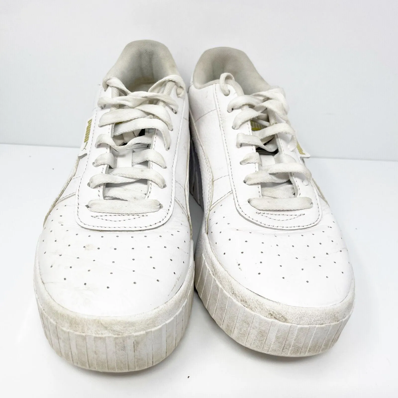 Puma Womens Cali Wedge 373438-01 White Casual Shoes Sneakers Size 9