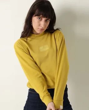 Rareism Women Hectare Yellow Cotton Poly Fabric Relaxed Fit Full Sleeves Solid High Neck Sweatshirt