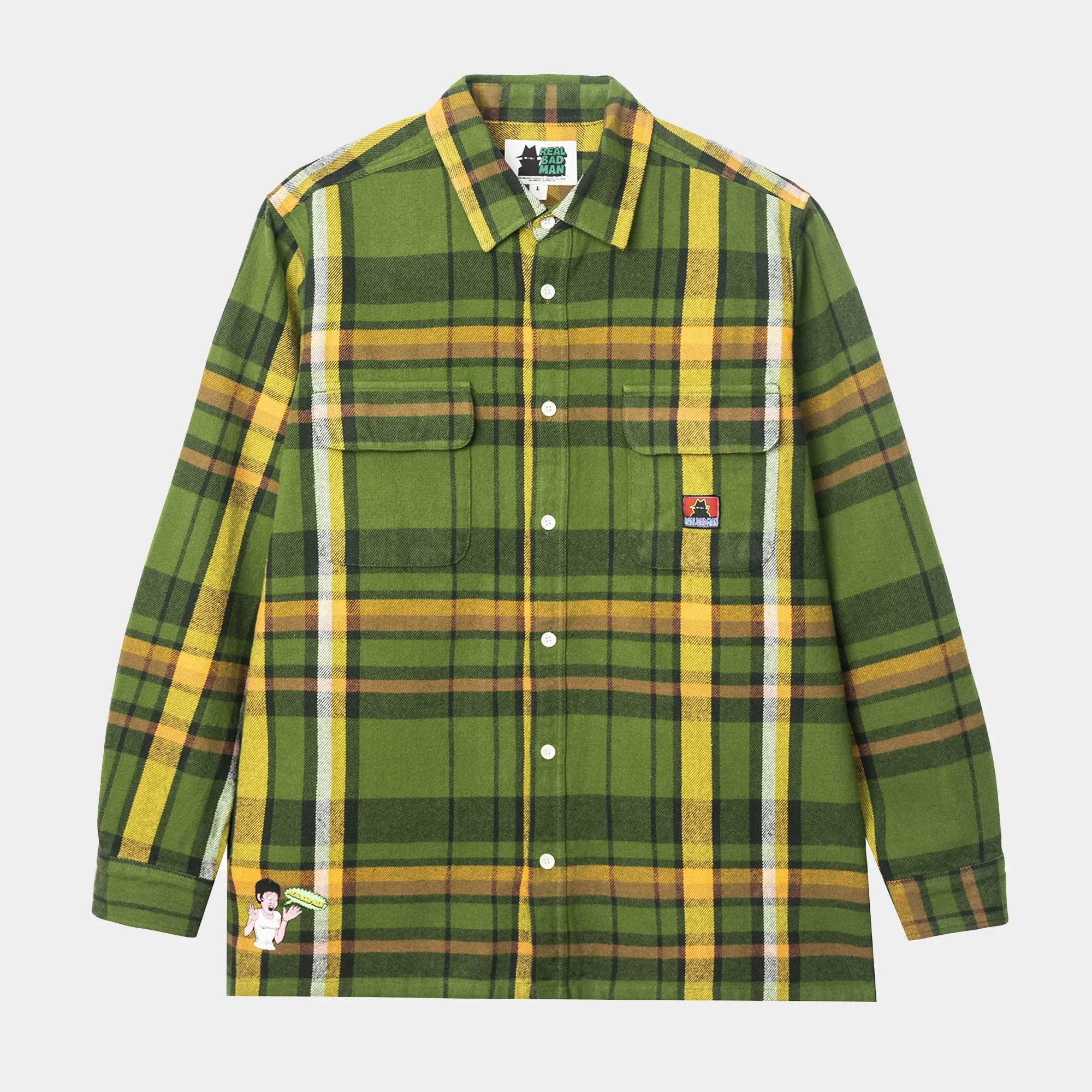 Real Bad Man RBM Flannel Shirt - Green