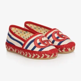 red and ivory GG espadrilles