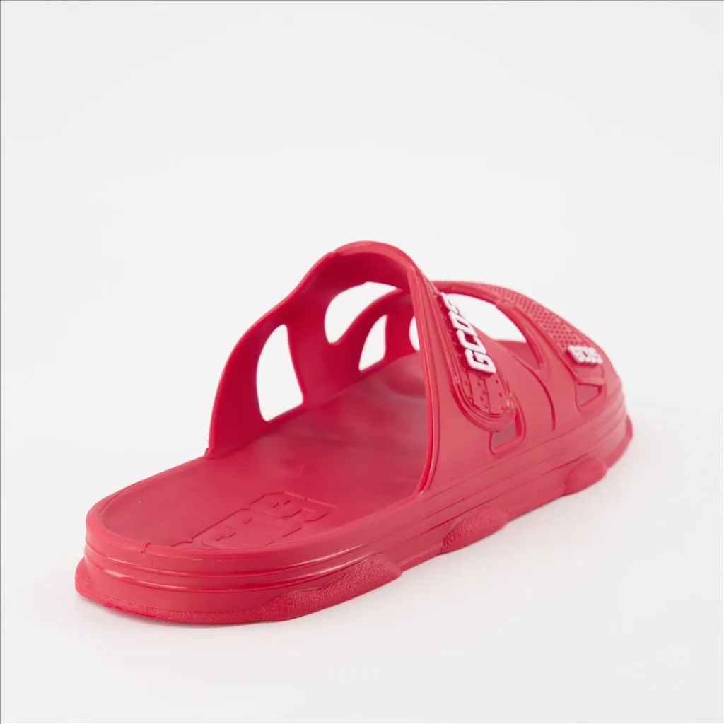 Red Double Strap Slides