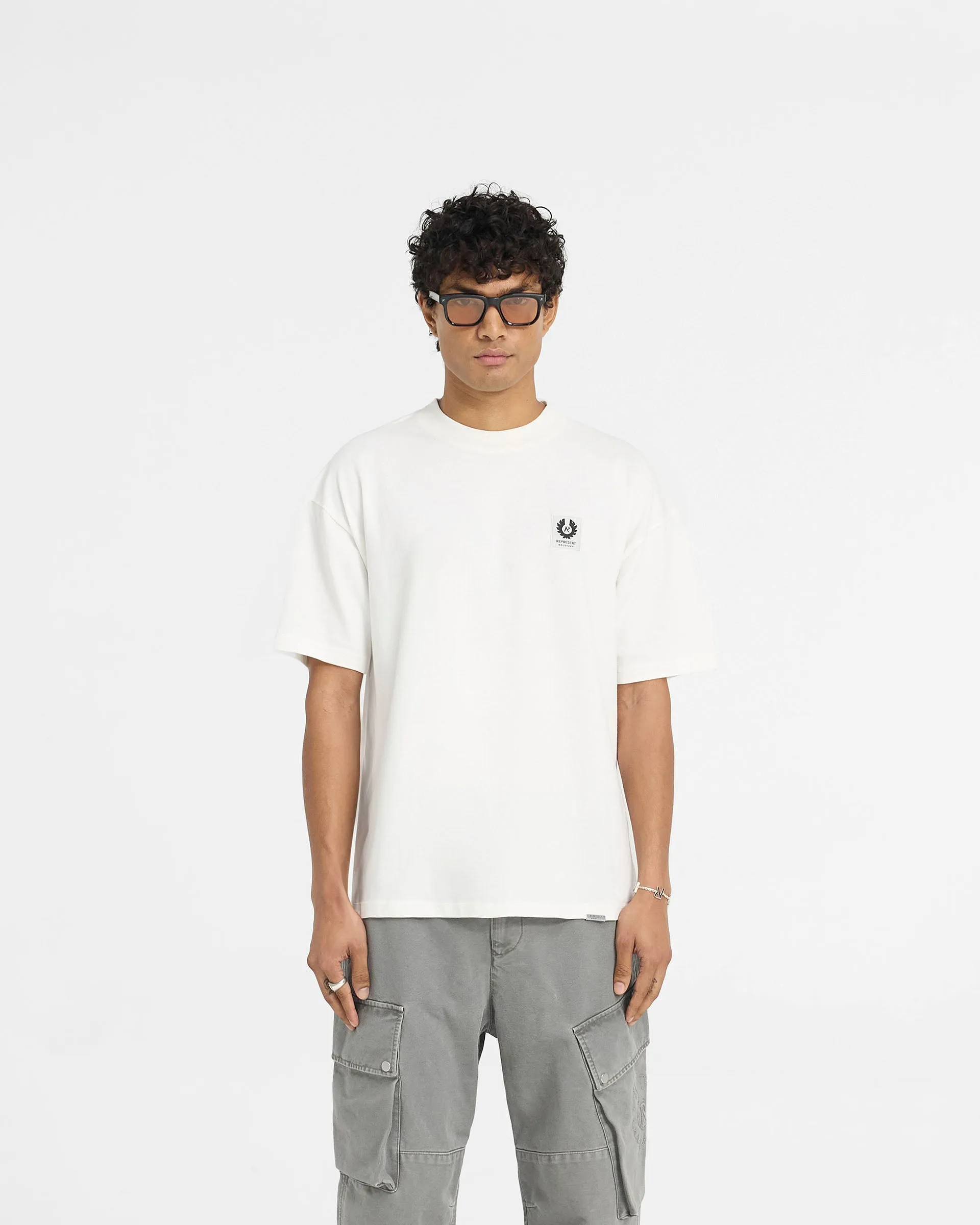 Represent X Belstaff Patch T-Shirt - Flat White