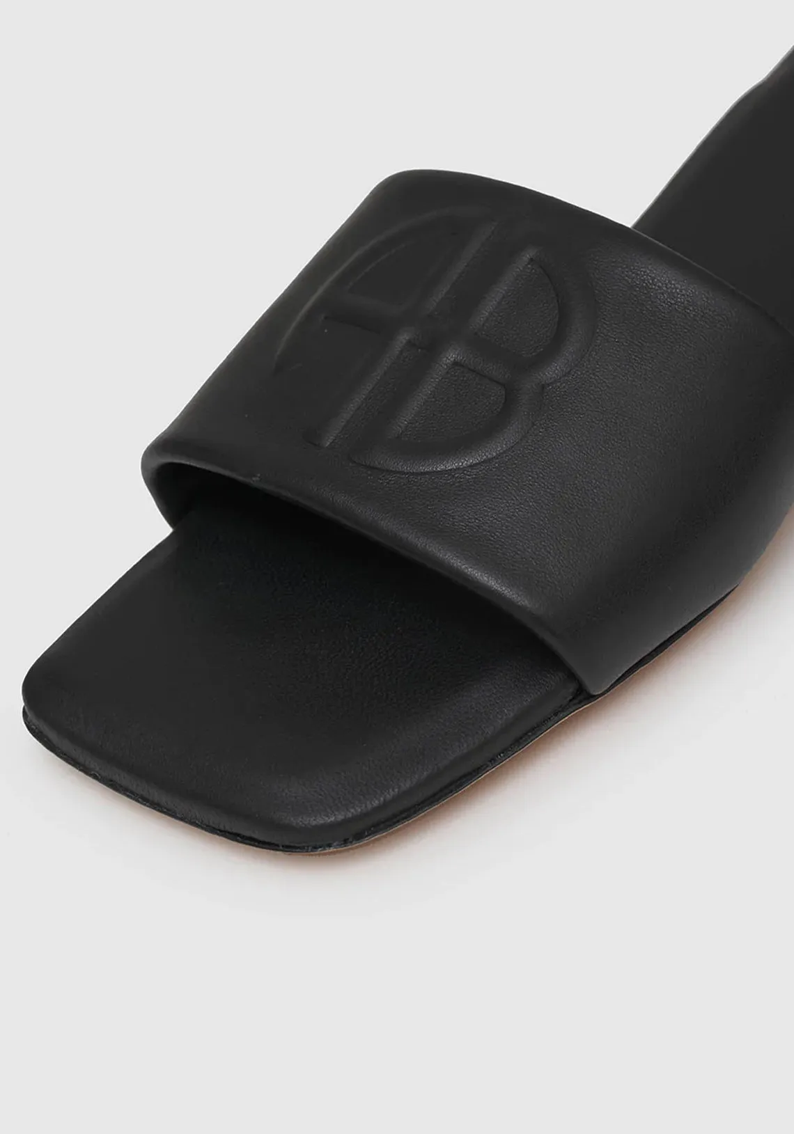 RIA SLIDES BLACK MONOGRAM