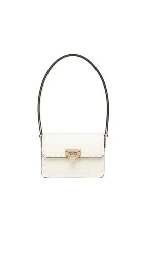 Rockstud23 White Smooth Calfskin Shoulder Bag