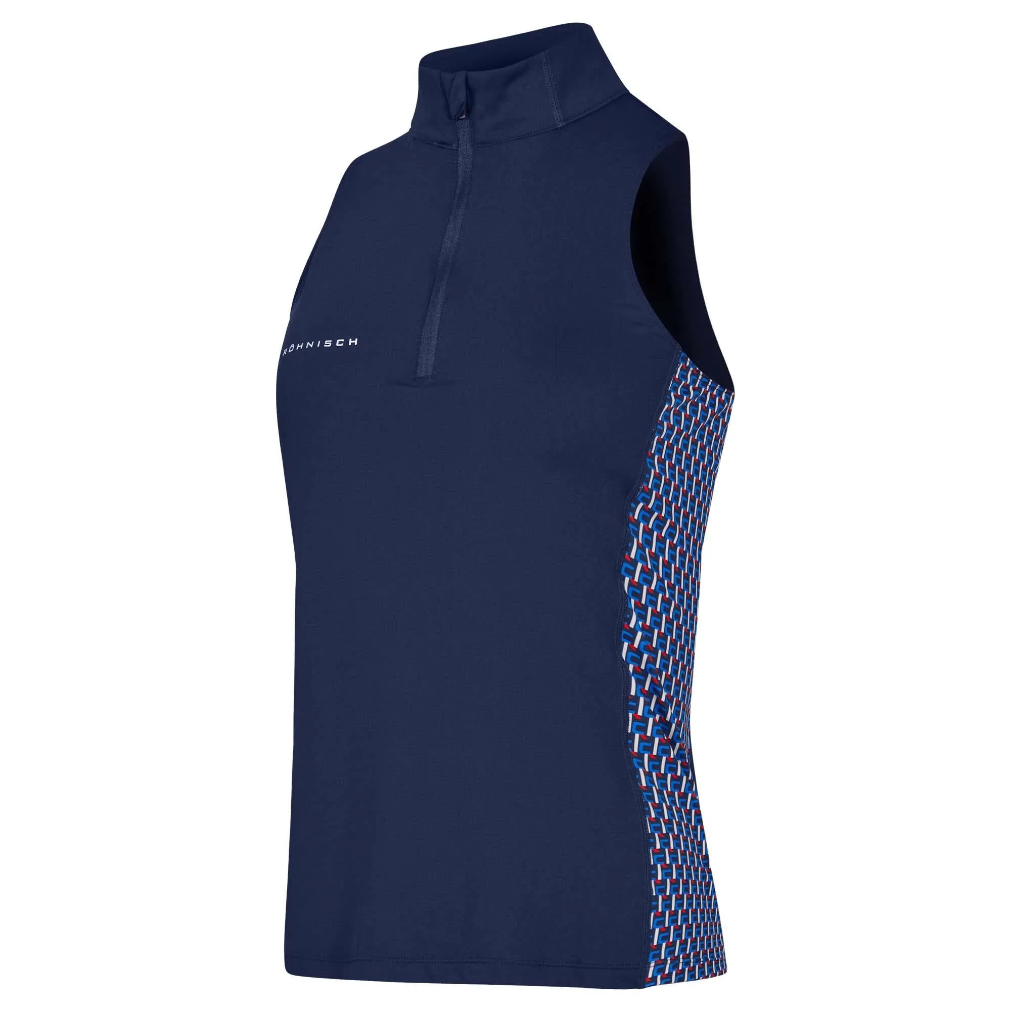 Rohnisch Bonnie Ladies Sleeveless Golf Polo Shirt Blue.