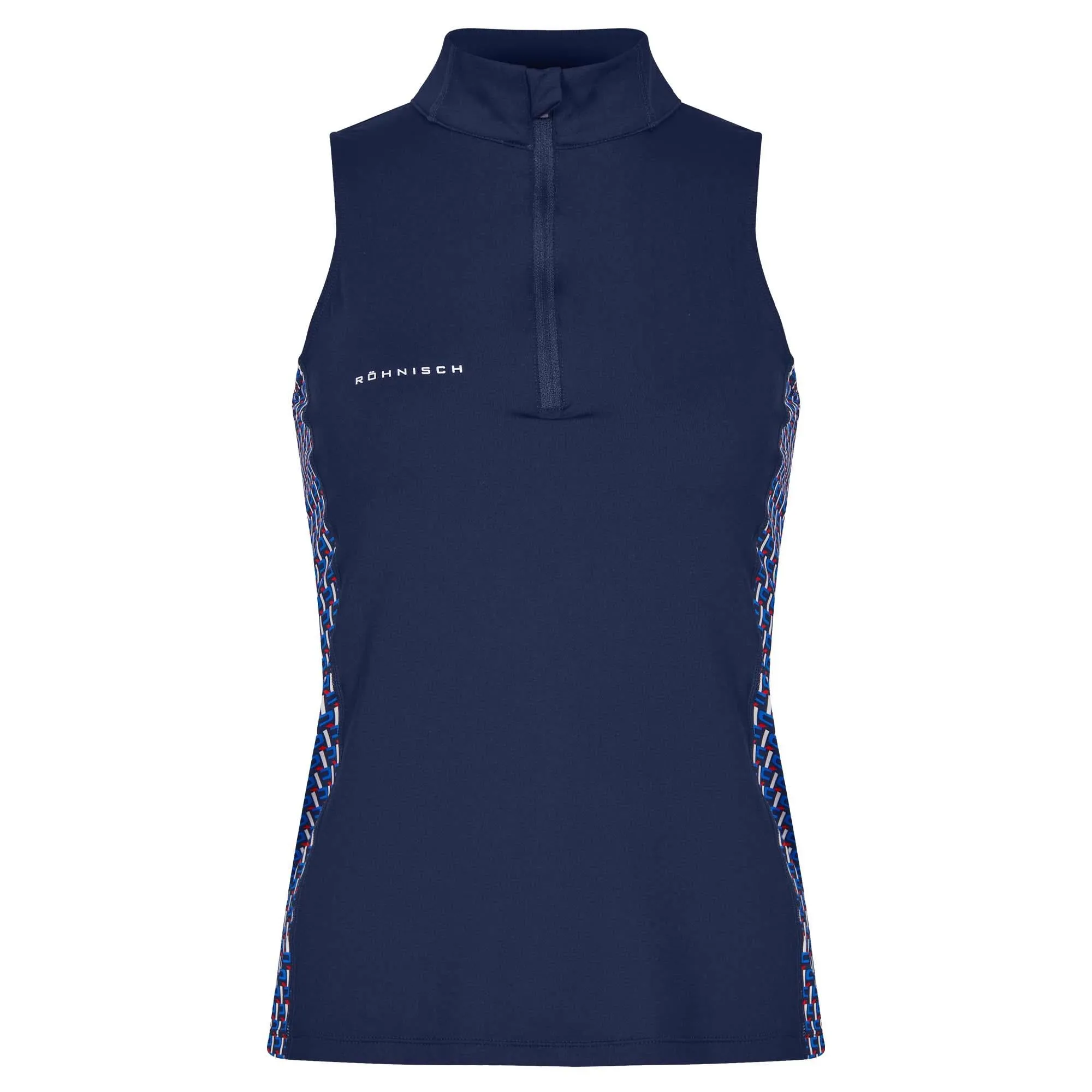 Rohnisch Bonnie Ladies Sleeveless Golf Polo Shirt Blue.