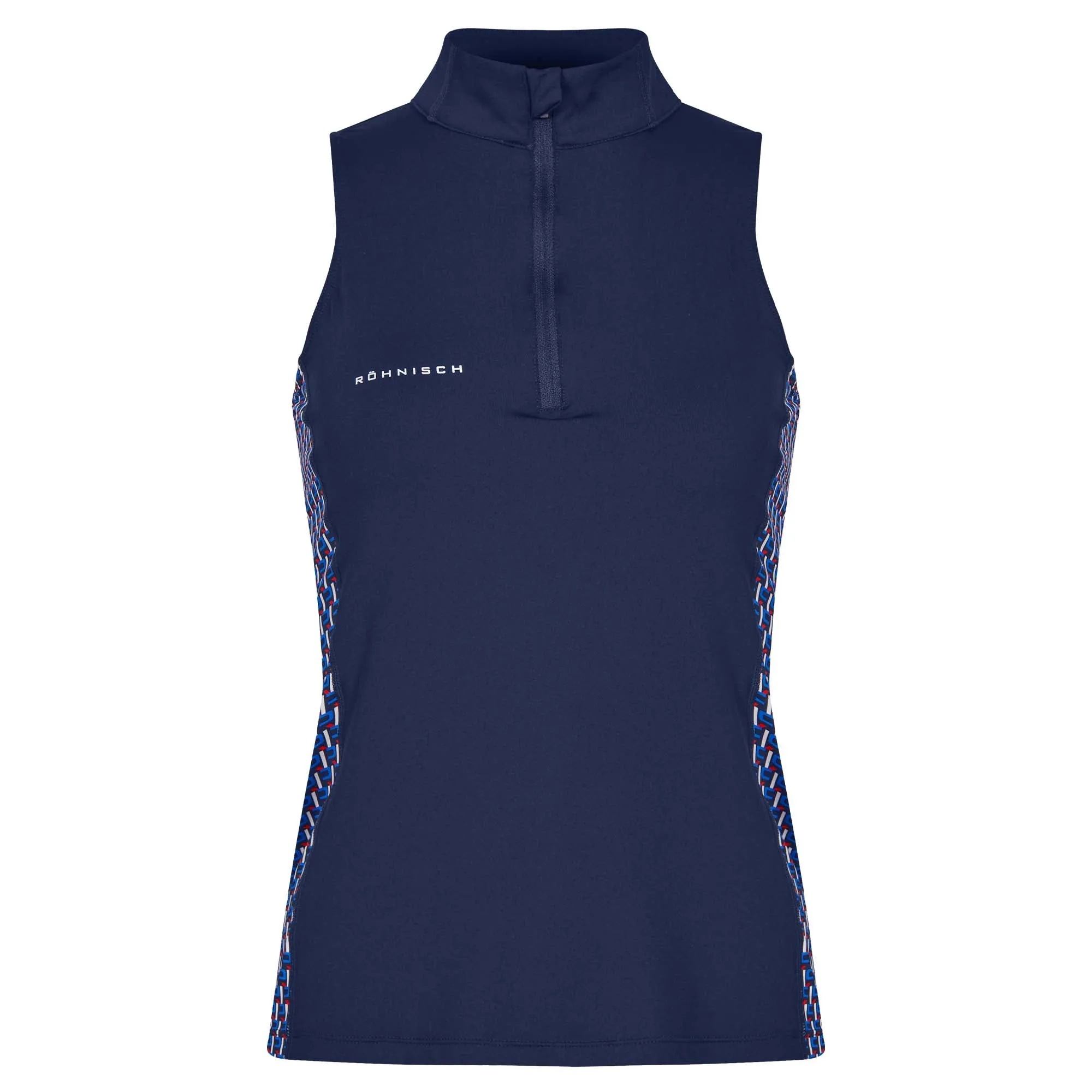 Rohnisch Bonnie Ladies Sleeveless Golf Polo Shirt Blue.