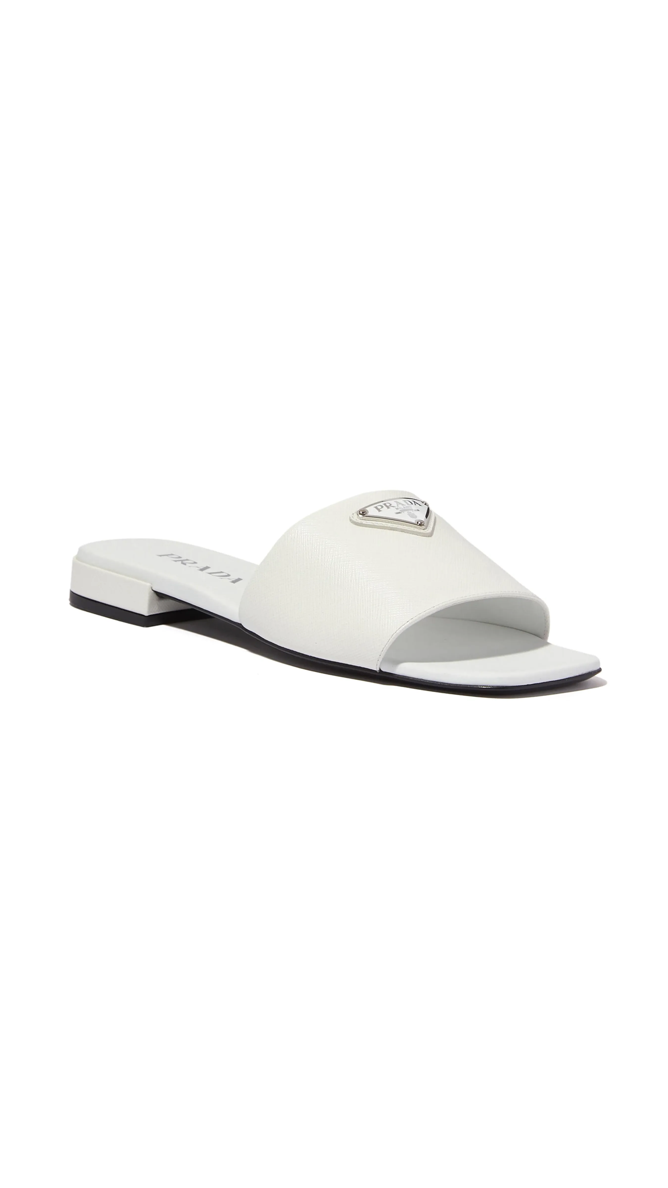 White Patent Leather Slides