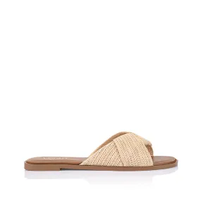 Sage Casual Slides - Natural Raffia