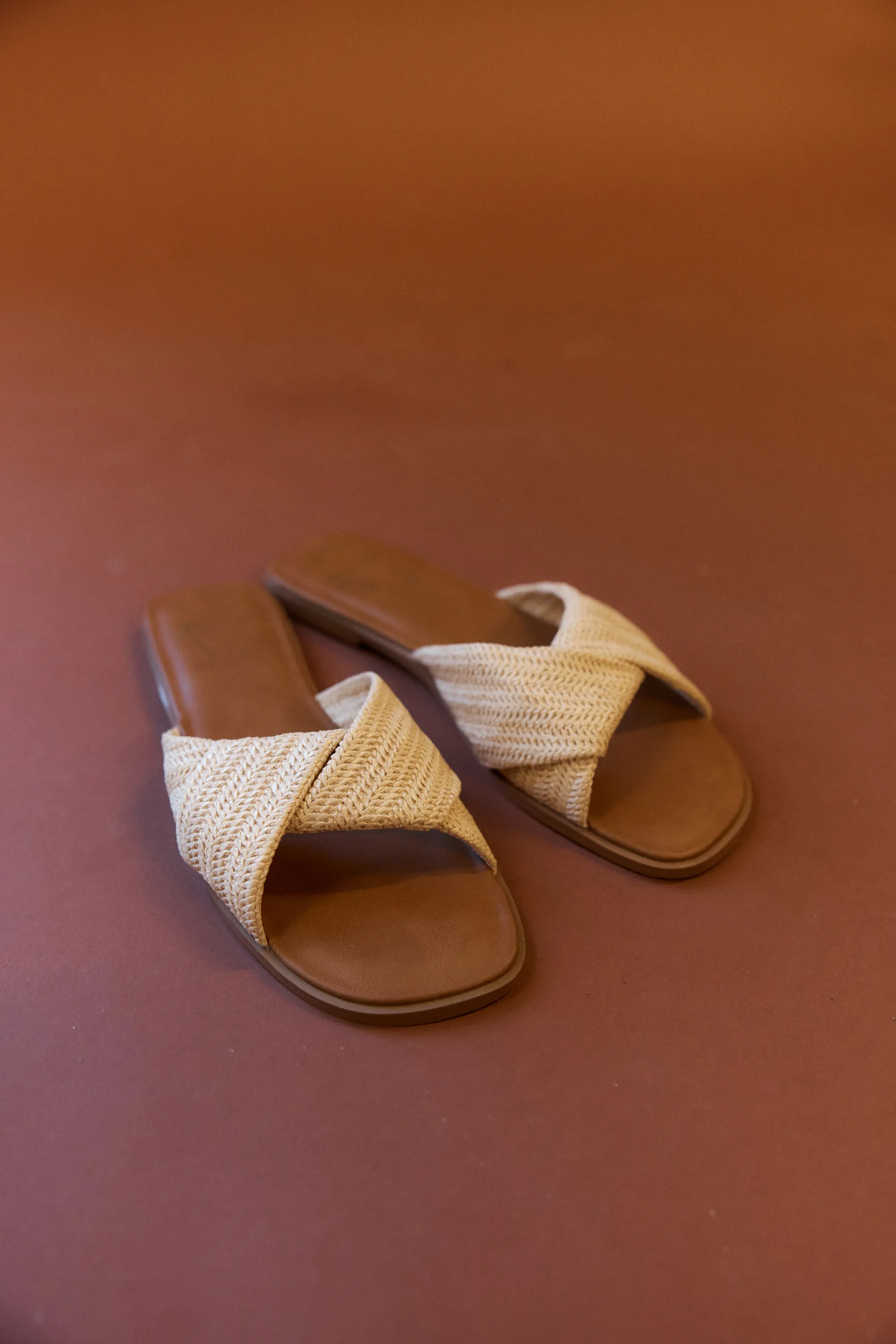 Sage Casual Slides - Natural Raffia