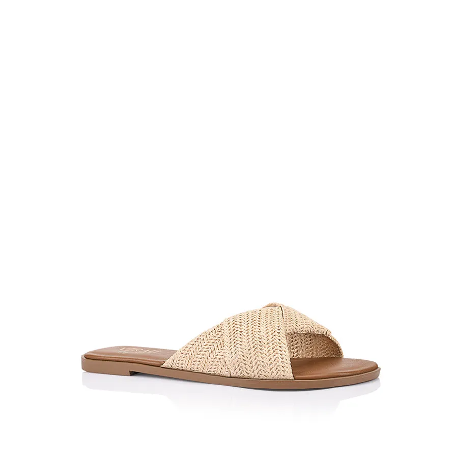 Sage Casual Slides - Natural Raffia