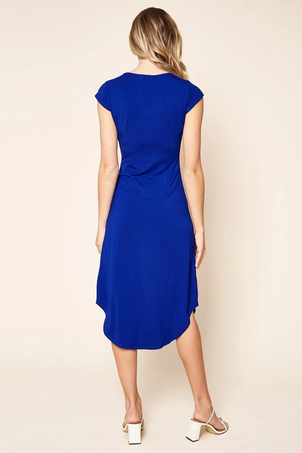 Seville Jersey Knit Asymmetric Midi Dress