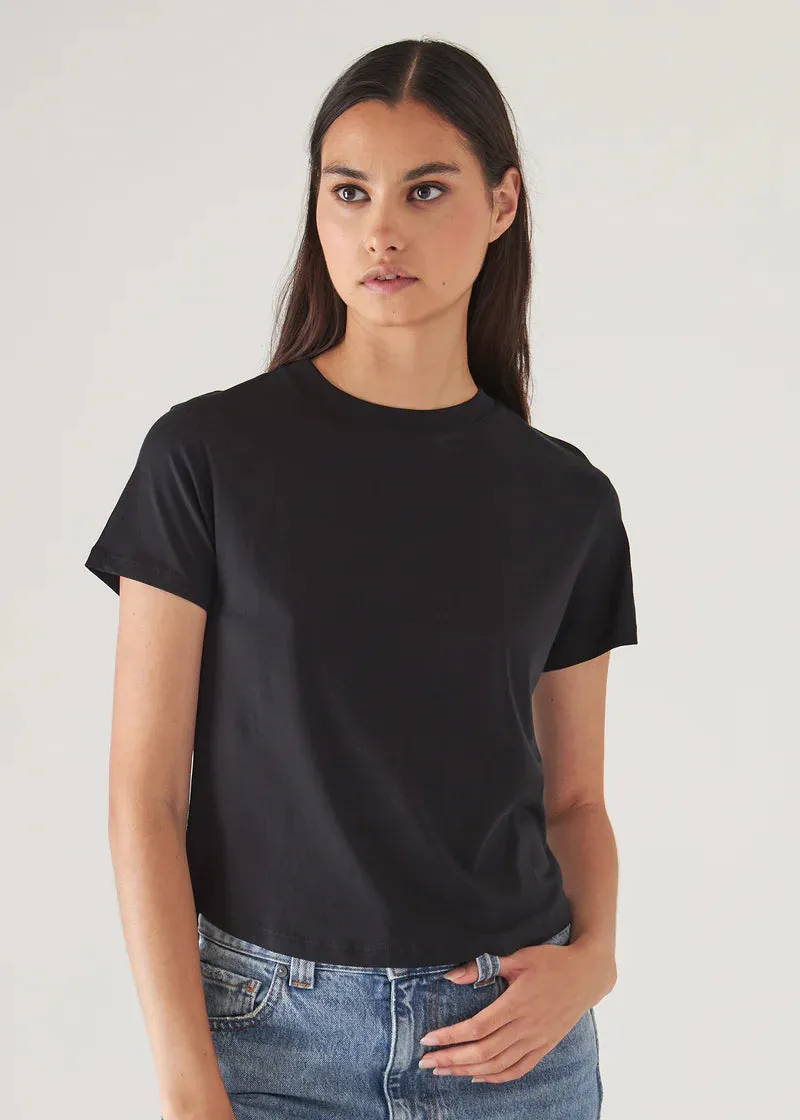 Baby Tee Black Pima Cotton Short Sleeve