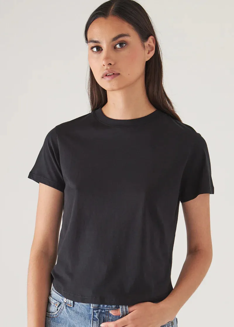 Baby Tee Black Pima Cotton Short Sleeve