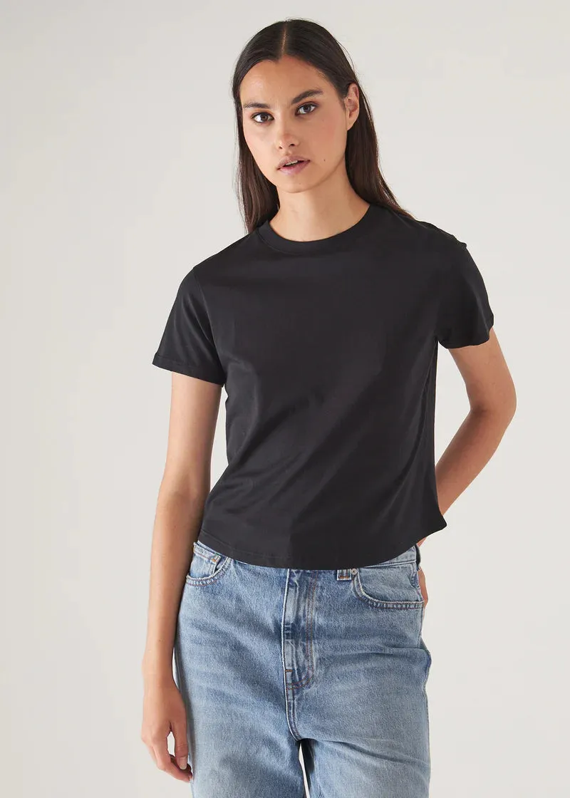 Baby Tee Black Pima Cotton Short Sleeve