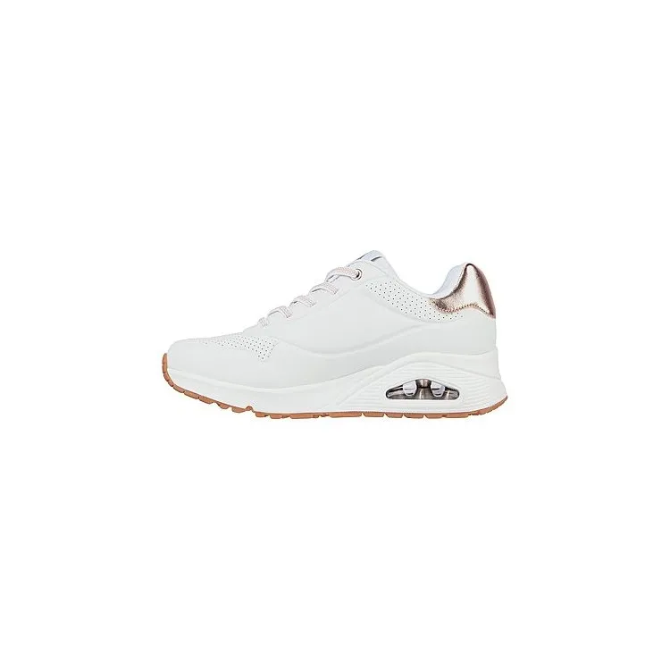 Women's White SHIMMER AWAY Sneakers by SKECHERS