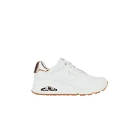 Women's White SHIMMER AWAY Sneakers by SKECHERS