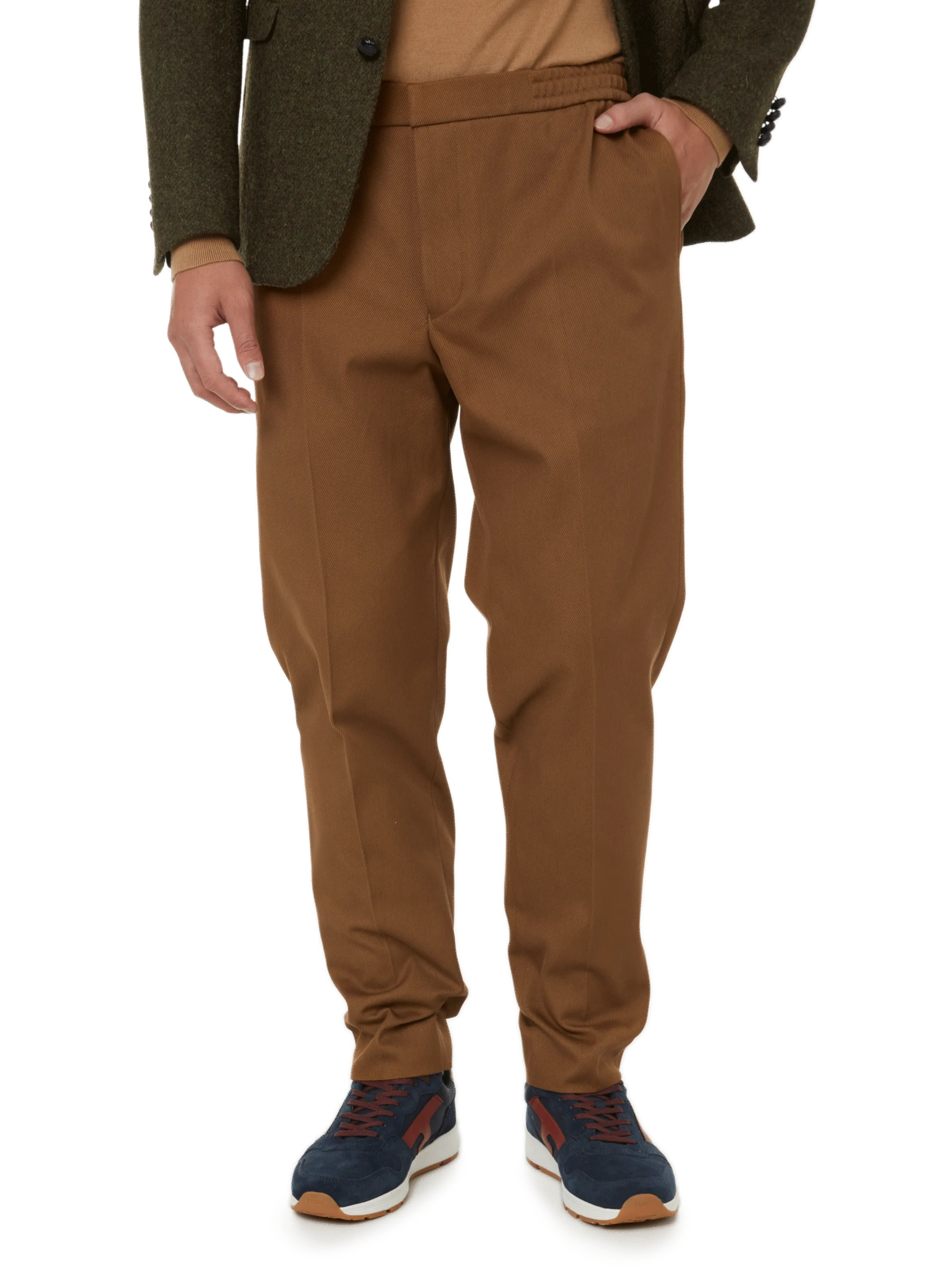 Slim-fit brown cotton trousers from the 1865 collection