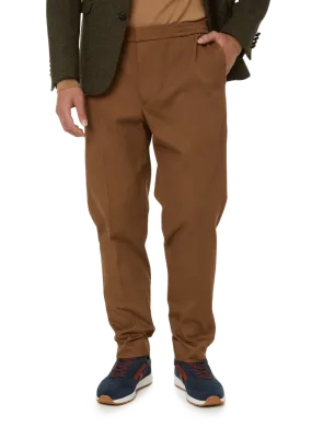 Slim-fit brown cotton trousers from the 1865 collection