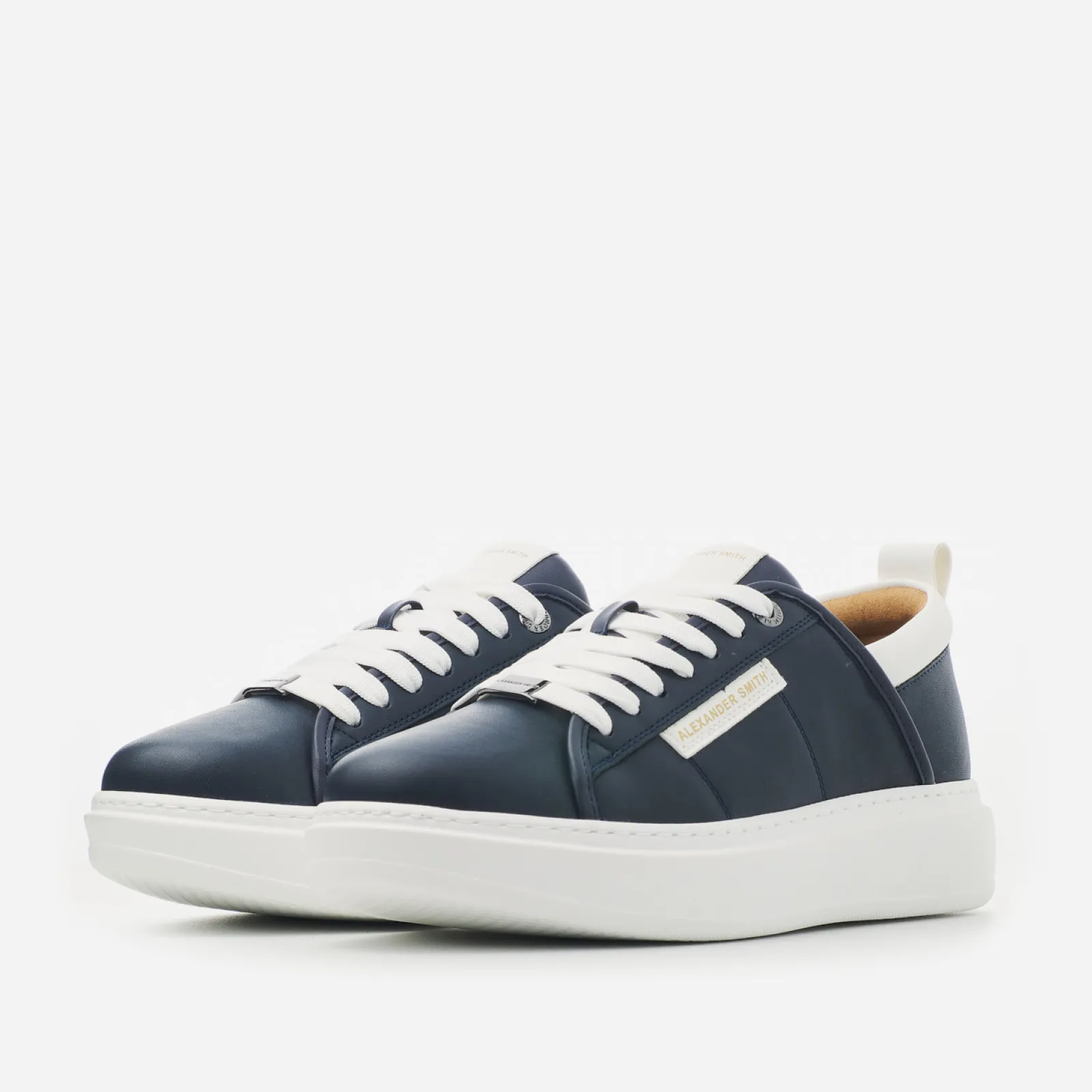 Blue Vegan Leather Eco-Wembley Sneakers