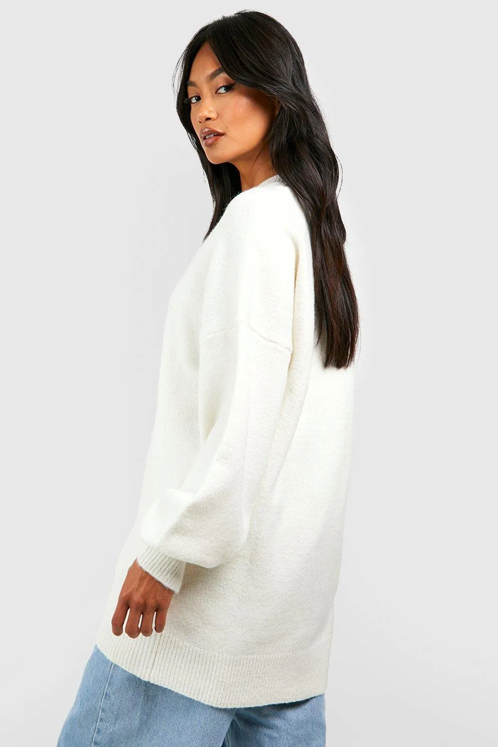 Soft Knit Longline Jumper - Shop Jumpers & Cardigans - boohoo.