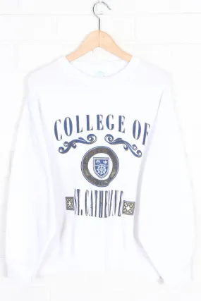 St Catherine University Vintage 1980s Logo Oversized Sweatshirt - Made in USA - Size Small