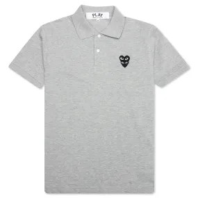 Grey Stacked Heart Polo Shirt