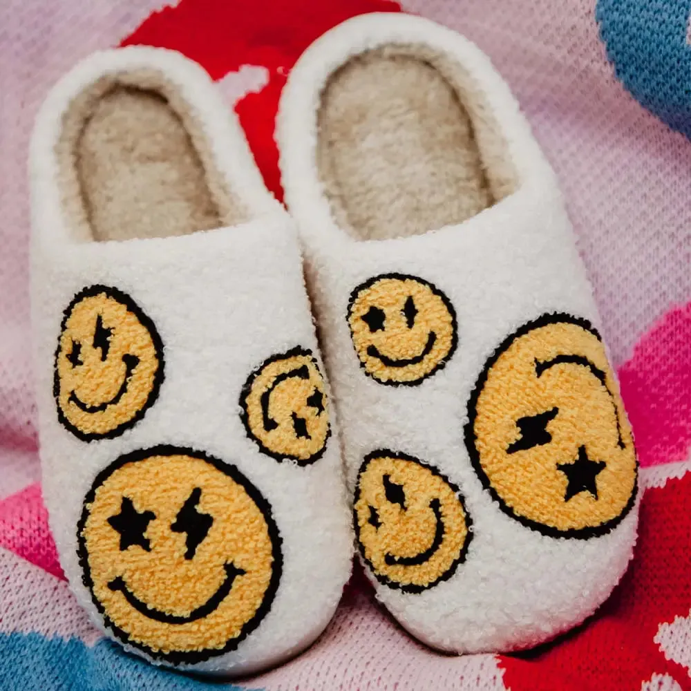 Star and Lightning Eyes Smile Slippers