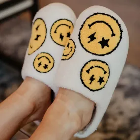 Star and Lightning Eyes Smile Slippers