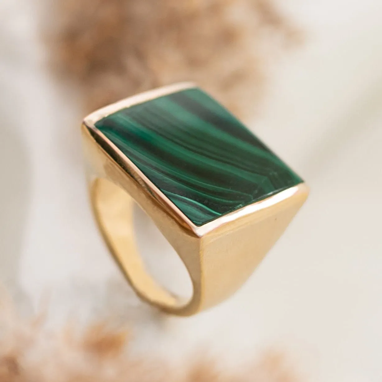 Stella Malachite Gemstone Ring