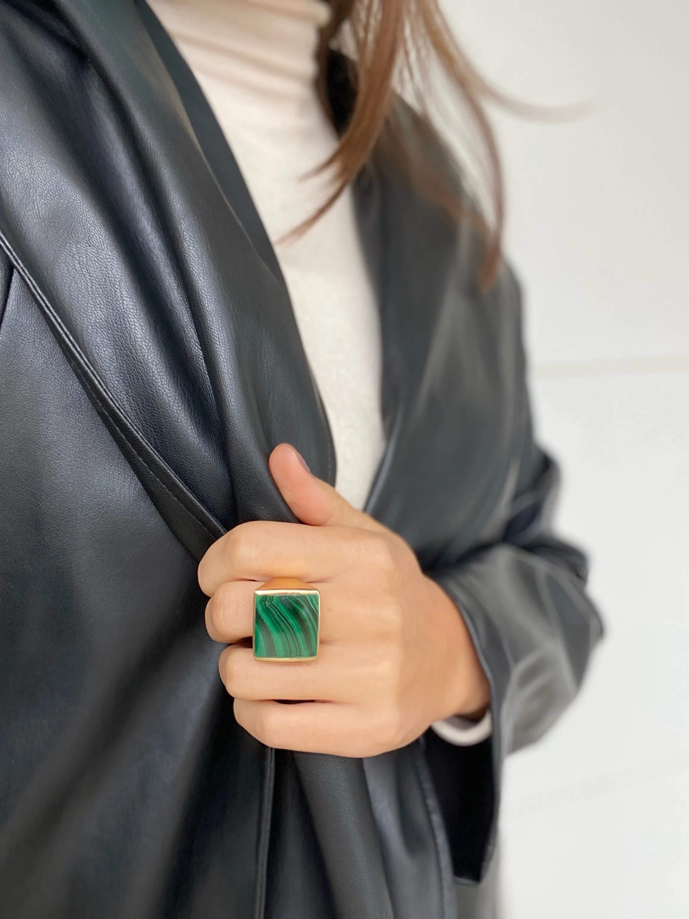 Stella Malachite Gemstone Ring