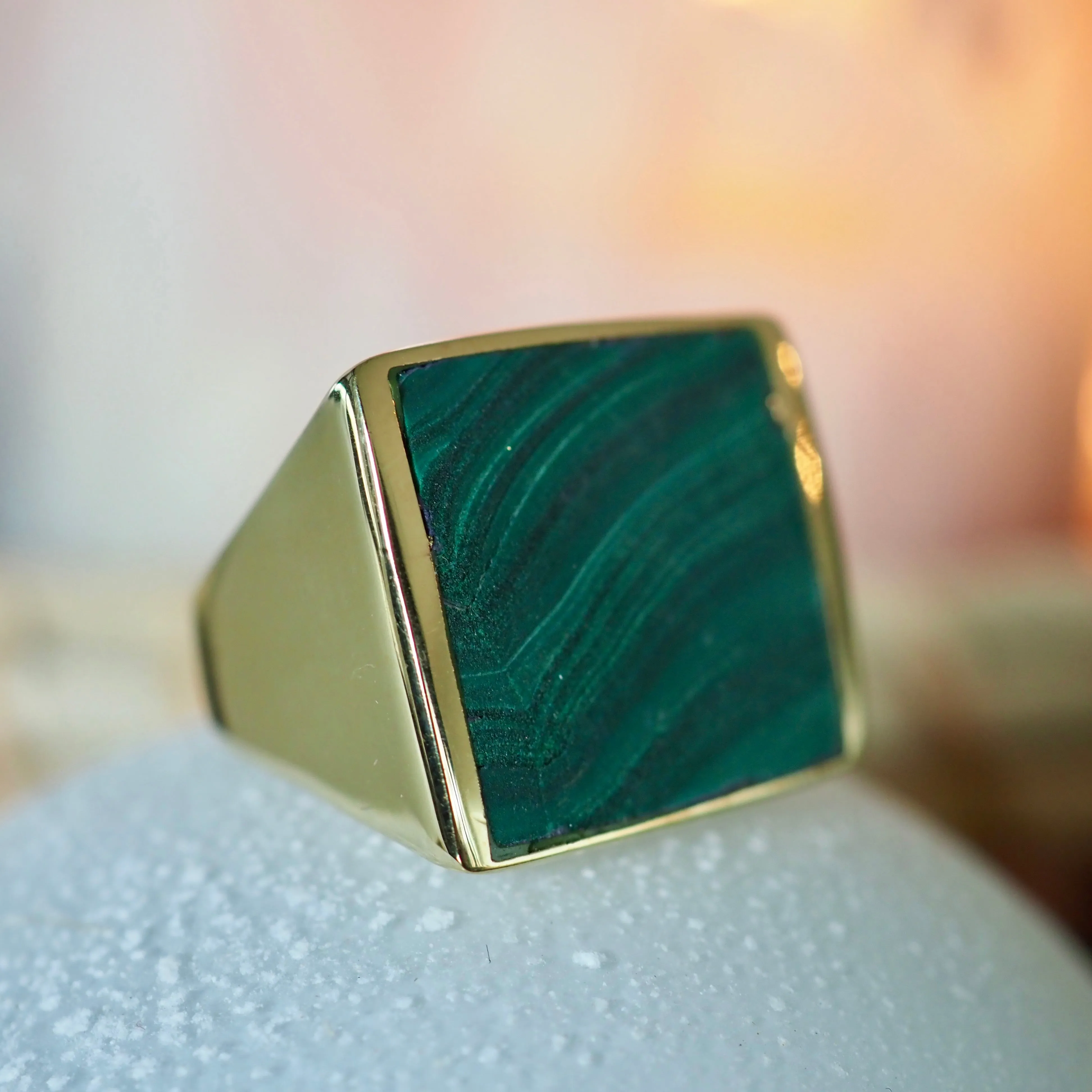 Stella Malachite Gemstone Ring