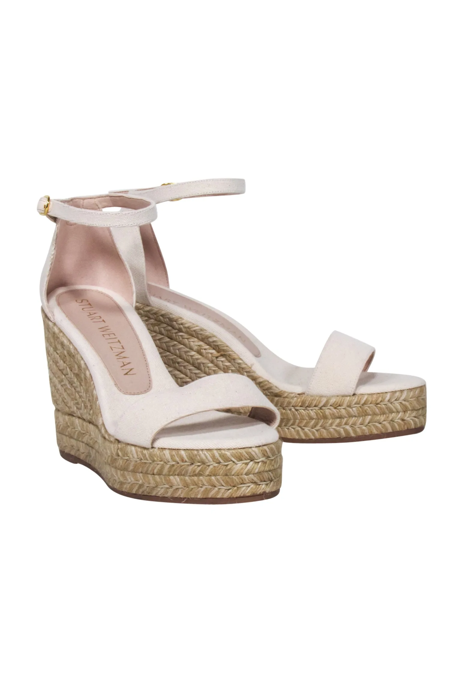 Stuart Weitzman - Ivory Wedge Espadrilles Sz 8.5