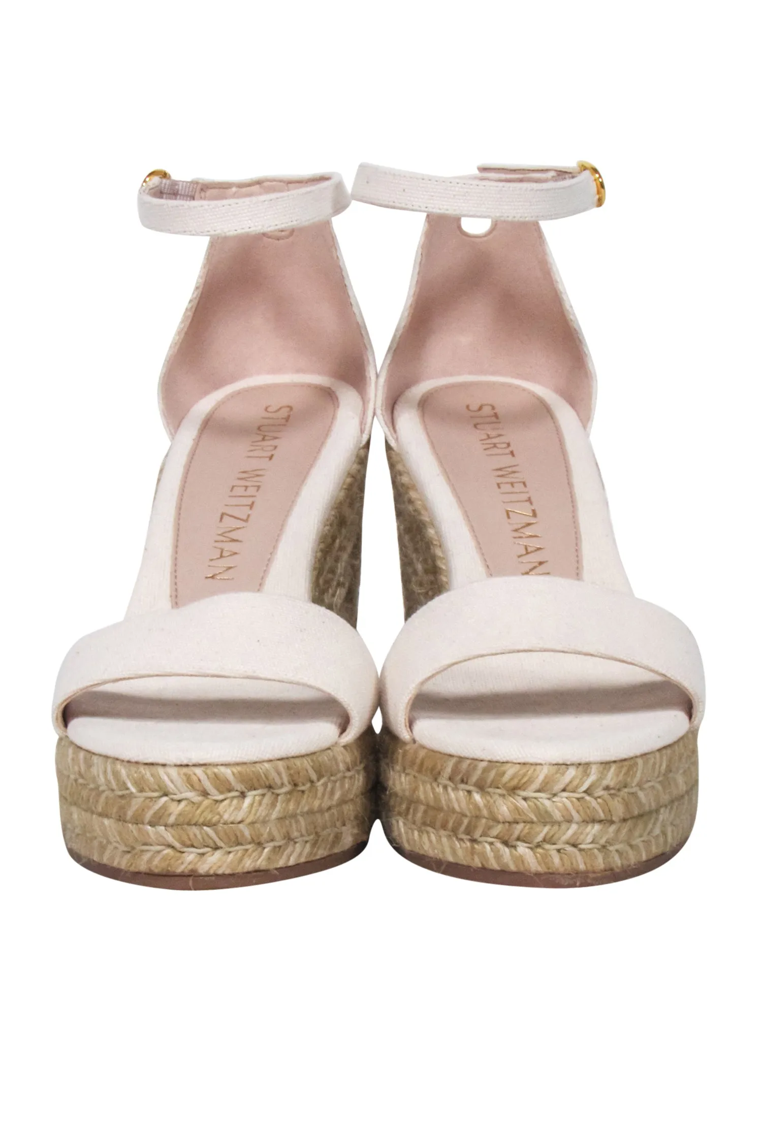 Stuart Weitzman - Ivory Wedge Espadrilles Sz 8.5