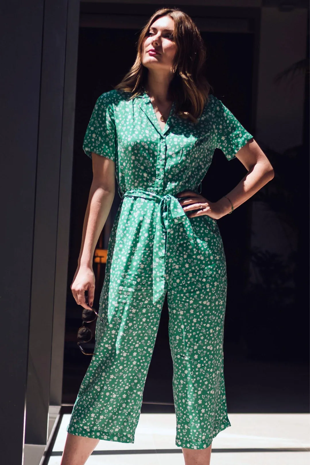 Brighton Sugarhill Green Print Jumpsuit