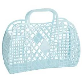 Sun Jellies Large Retro Basket - Blue - Retro Jelly Basket in Large Size