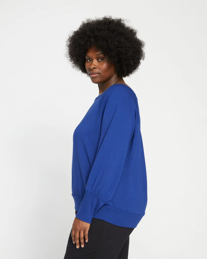 Super Soft Terry Scoop Sweatshirt - Lapis